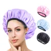 Женская двойная атласная водонепроницаемая шапочка для душа, многоразовая многоразовая модная однотонная красотка, шляпа для путешествий в отеле, для всех волос, рабочая пылезащитная крышка