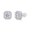 Pass Diamond Tester Boucles d'oreilles en argent sterling 925 Vvs classiques plaquées or blanc Moissanite pour hommes et femmes