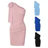 Casual jurken Effen kleur Jurk Mouwloos Eén schouder Off Bandage Sexy Bodycon Dames Feesten Clubs Dagelijkse outfits dragen