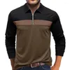 Polos masculinos 2024 outono streetwear moda polo camisas homens respirável manga longa lapela solta roupas masculinas casuais topos