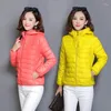 Women's Trench Coats Cotton Jacket Hooded Zipper Solid Autumn/Winter Korean Edition Warm Coat Slim Fit Windproof Parka 2024 Red