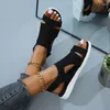 Sandaler 2024 Summer Women Flats Crystal Stretch Orthopedic Open Toe Beach Shoes Footwear Casual Ladies Sandalias Mujeres