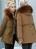 Trenchs de femmes en hiver doudoune 2024 élégant manteau à capuche épaissie isolation femme vêtements peluche mince avec col de fourrure Parker