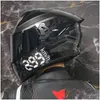 Capacetes de motocicleta FL Face Capacete Dual Shield Racing Moto Dot Drop Entrega Automóveis Motocicletas Acessórios Dhg8e