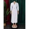 Casual Dresses Women's Fashion Long Sleeve V-Neck Elegant Dress Temperament Pendlande kvinnliga kläder vårkvinnor Hög midja maxi