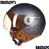 Motorcycle Helmets Beon 3/4 Open Face Helmet Chopper Vintage 110Dy Moto Casque Casco Motocicleta Capacete Uni Drop Delivery Automobile Dhshb