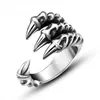 30pcs mody pierścionki biżuterii smok pazur srebrne męskie kobiety