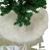 Décorations de Noël Blanc Anti Fourrure Jupe d'arbre Décoration de fond Tapis en peluche 30 pouces / 36 pouces / 48 pouces / 60 pouces