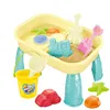 Giochi con la sabbia Divertimento in acqua 16 pezzi Set da tavolo con sabbia e acqua con copertura del coperchio Giocattoli da spiaggia Kit sandbox da giardino esterno Bambini Spiaggia estiva per i più piccoli Kidsvaiduryb