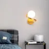 Wall Lamp LED Living Room Background E27 Modern Staircase Sconce Bedroom Bedside Glass Light