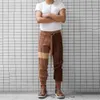 Pantalons pour hommes, pantalons tricotés bloquant les couleurs du printemps et de l'automne, pantalons décontractés européens et américains, tendance des pulls pour hommes