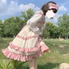 カジュアルドレス日本のビクトリア朝の甘いロリータJSKドレス女性パストラルヴィンテージエレガントなボウフリルプリンセスストラップガールパーティー