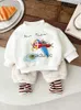 Sweats à capuche Sweatshirts d'hiver Nouveau bébé à manches longues Sweatshirt Fleece Boy Girl Cartoon Imprimé Casual Pullover Bodinet plus bas