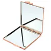 2 pièces miroirs 1 pièces Portable femmes en acier inoxydable miroir de maquillage poche à main plié côté cosmétique maquillage Double miroir petites diverses formes