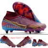 Envoyer avec un sac Bottes de football de qualité Superfly 9 Elite SG Crampons de football à crampons en métal zoom Hommes CR7 Mbappe mercurial Haute Cheville VAPORes Crampons de football hommes en plein air