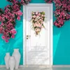 Fleurs décoratives artificielles à l'envers Couronne de printemps Floral Drop Swag Naturel Multicolore Réaliste Tissu de Soie Tenture Murale Larme