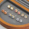 24SS Diseñador Kate Spad Joyería Joyería Circular Pendientes de perlas de circón multicolor Cobre galvanizado con oro real