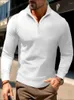 T-shirt da uomo Primavera Estate T-shirt 2024 Polo in cotone Business Casual Bavero ricamato Traspirante a maniche lunghe da uomo