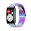 Watches Ersättning Watch Strap för Huawei Watch Fit rostfritt stål Armband Metal Smart Watch Band Tiab09 22,5mm sportarmbandbälte