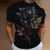 Męskie koszulki mody T-shirt 3D kwiatowy nadruk krótkie rękawy street street casual rose t shirt streetwear ponadwymiarowe tee men untoiningyolq