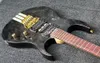 Nyaste högkvalitativa genom-hals IBZ dubbel tremolo elektrisk gitarr, burl topp genom nackgitarra, anpassad service är tillgänglig