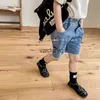 Shorts 2023 New Fashion Pocket Patch Print ldren Shorts Summer Girls Denim Shorts Baby Boys Short Jeans Kids Loose Clothes H240508