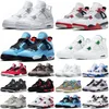 Jumpman 4 Chaussures de basket-ball Noir 4s Hommes Femmes Frozen Moments Blanc Thunder Rouge Bleu Minuit Marine Pêche Rose Cool Gris Chaussures de sport Baskets Baskets