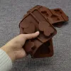 3D doble corazón piruleta Chocolate silicona galletas molde postre DIY herramienta de decoración de pasteles molde de gelatina hogar cocina hornear herramientas BJ