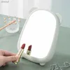 2PCS Mirrors Hd makeup mirror Simple arc cute dormitory wall hanging desktop can stand dual-use mirror