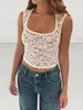 Women's Tanks Women Mesh Lace Long Sleeve Top See Through Floral Embroidery Tee Shirt Sheer Blouse