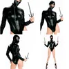 Kvinnors jumpsuits rompers halloween kostym y svart ninja patent läder pvc en designers bit scen rolig enhetlig loy7 droppe dh5kv