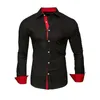 Casual herenoverhemden Heren shirt met lange mouwen en knopen, effen kleur blouse top revers tee vest zakelijk formeel