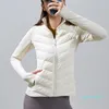 2024lulu automne et hiver nouveau designer doudoune casual yoga sports épissage manches tricotées coupe-vent design manteau de designer pour femmes