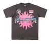 Hellstar Mens T Shirt Designer Summer Short Sleeve Tshirty Shorts Graffiti TEE Drukuj luźne bluza z kapturem High Street Fashion Bluzy B2