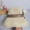 Desginer Caps Femmes Seau Chapeau Élégant Été Casquette Hommes Marque De Luxe Lettres Plage Chapeaux De Paille Casquette Tissée Bowknot Chapeaux Tricotés Dames Printemps Vacances -3