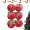 Décoration de fête boule de noël en velours, 6 pièces, boules incassables, pendentif suspendu pour arbre de noël, maison