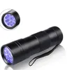 395-400NM ULTRA VIOLET UV Light Mini Mini Portable 12 LED UV Flashlist Torch Scorpion Convector Finder Black Light (UV-12) DHL Fast Ship