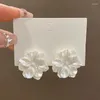 Oorknopjes Wit Acryl Bloem Voor Vrouwen Meisjes Koreaanse Verklaring Hars Oorbel Bruiloft Mode-sieraden Accessoires Cadeau