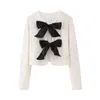 Kvinnor BLOUSES Fashion Women Cut Out Bow Sequin Top 2024 Female Chic High Street Sexiga Crop Tops Blus Luxury Shiny Elegant