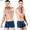 UNDUPTS L-XXXL Kesintisiz Buz İpek iç çamaşırı erkekler ultra ince boksör şort tek parça orta waist yaz külot gövde