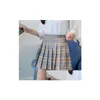 Gonne Kawaii Ragazze Stile giapponese Vita alta Plaid Gonna a pieghe Petto Carino Lolita Mini Uniformi corte Tartan scolastico Rosa Blu Goccia D Dhlqb