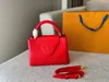 Top-Luxus-Designer-Capucines-Handtasche, Damen-Umhängetasche, Umhängetasche, Abendtasche, Luxus-Handtasche, Gold-Hardware-Zubehör, einfarbig, Make-up-Tasche, Geldbörse, 27 cm