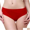 Kvinnors trosor andningsbara mode 3 par 100% Knit Pure Silk Womens Bikinis trosor Storlek USA M L XL Drop Delivery Apparel Underwear W DHZ6G