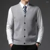 Men's Vests Level 4 Super Anti-pilling Top Grade Pleuche Winter V Neck Woolen Fashion Brand Knit Cardigan Casual Sweater Vest Sleeveless