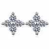 Studörhängen AZ892-E LEFEI Fashion Classic Trendy Luxury Moissanite Fine Clover Star Earring for Charms Women Silver 925 Wedding Jewelry