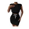 Women's Tanks 2024 Summer Outfits Blank Sleeveless Crop Top And Mini 2pc Short Casual Women Two Piece Skirt Set