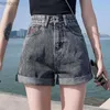 Shorts pour femme 2020 été femmes taille haute Denim Shorts grande taille 5XL dames classique Vintage ample mince Shorts femme retrousser ourlet jean ShortsL240119