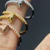 ringen Nagelring Verguld 18K voor vrouw ontwerper Amerikaanse maat 6 7 8 diamanten RING T0P kwaliteit diamantkristal mode klassieke stijl met doos 002