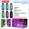 Yeni Ruh 16000 16k Puffs Vape Çift Örgü Bobin 650mAh Tip-C Şarj 20ml Pil ve Ejuice Ekran 0/2/5% Tek Kullanımlık E Sigaralar