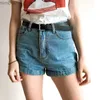 Kvinnors shorts vintage denim shorts kvinnor hög midja rullade hem denim shorts flickor sexiga manschett jeans shorts flickor gata slitage c3627l240119